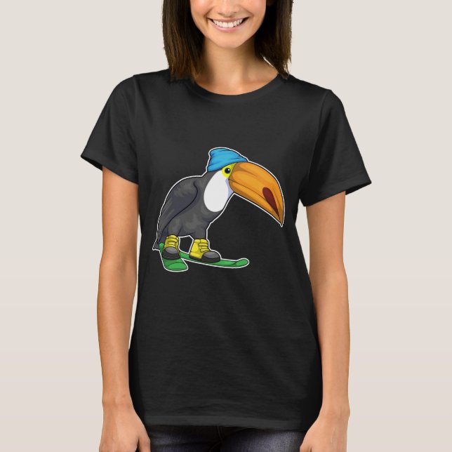 Toucan Skier Ski Winter sports T-Shirt (Front)
