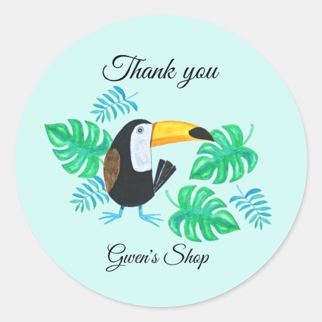 Toucan Small Business packaging /party favor  Classic Round Sticker (Front)