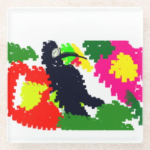 Toucan Summer Glass Coaster