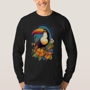 Toucan Tropical Bird Exotic Summer Floral Beach Gr T-Shirt