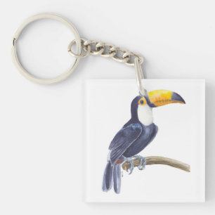 Toucan, tropical bird key ring