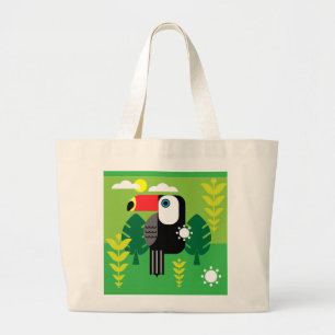 Toucan Tropical Bird Lovers Large Tote Bag