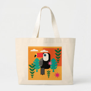 Toucan Tropical Birds Large Tote Bag