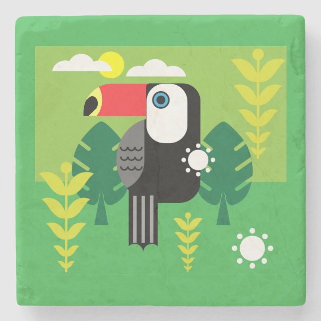 Toucan Tropical Birds Stone Coaster (Front)