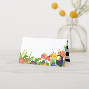 Toucan & Tropical Flowers Place Card