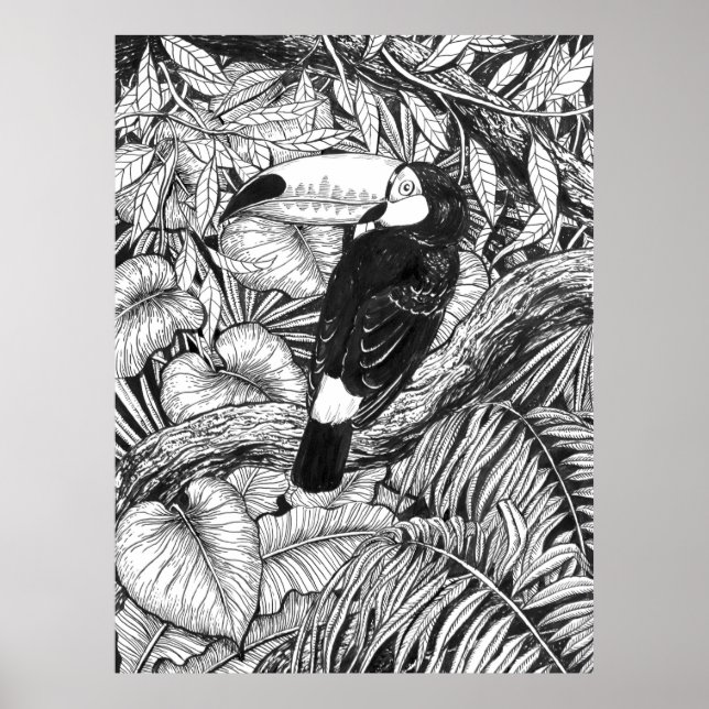 Toucan tropical garden poster (Front)