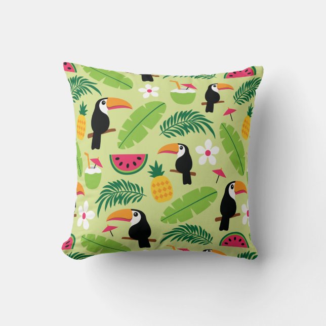 Toucan Tropical Summer Cushion (Front)