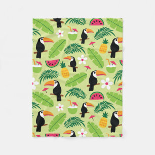 Toucan Tropical Summer Fleece Blanket