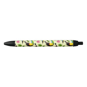 Toucan Tropical Summer Pattern - Yellow Black Ink Pen