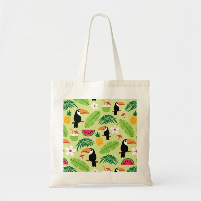 Toucan Tropical Summer Tote Bag (Front)