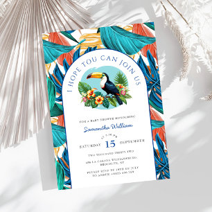 Toucan Tropical Vibrant Summers Baby Shower Invitation