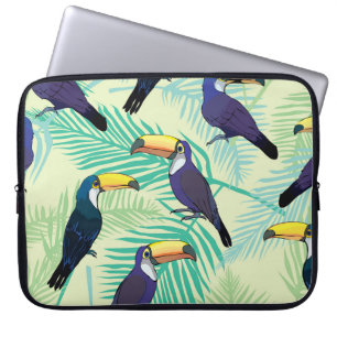Toucan Vintage, Colourful Illustration. Laptop Sleeve