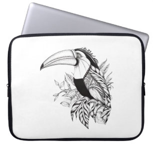 Toucan Wild Animal Nature Illustration Art Tattoo Laptop Sleeve