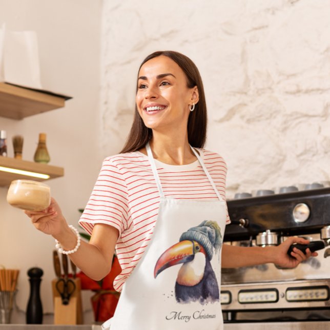 Toucan Winter Vibes, custom Apron (Creator Uploaded)