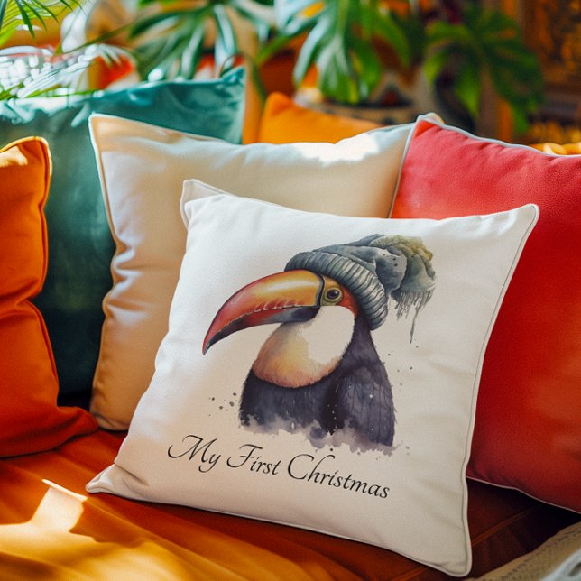 Toucan Winter Vibes, custom Cushion (Creator Uploaded)