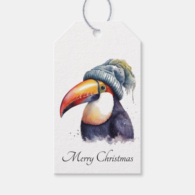 Toucan Winter Vibes, custom Gift Tags (Front)