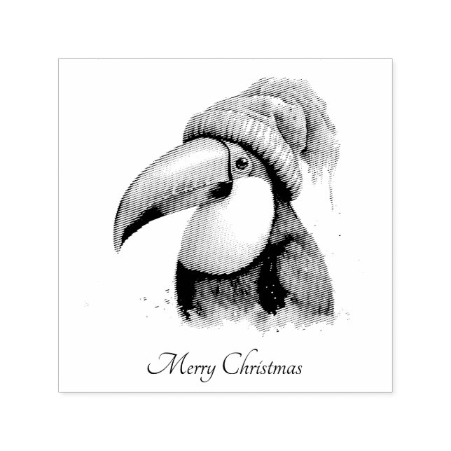 Toucan Winter Vibes, custom Self-inking Stamp (Design)
