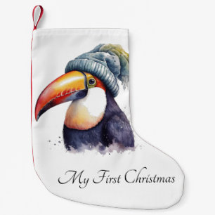 Toucan Winter Vibes, custom Small Christmas Stocking