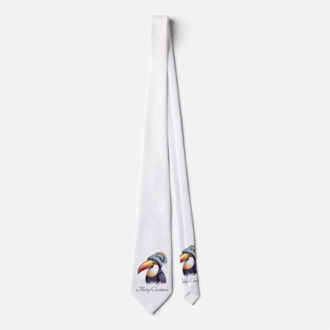 Toucan Winter Vibes, custom Tie (Front)
