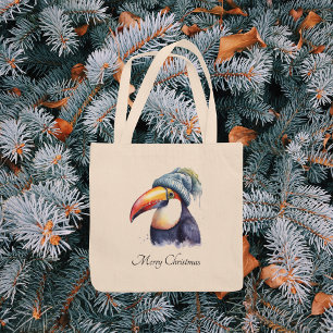 Toucan Winter Vibes, custom Tote Bag