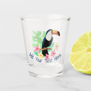 Toucan With Tropical Flowers Shot Glass