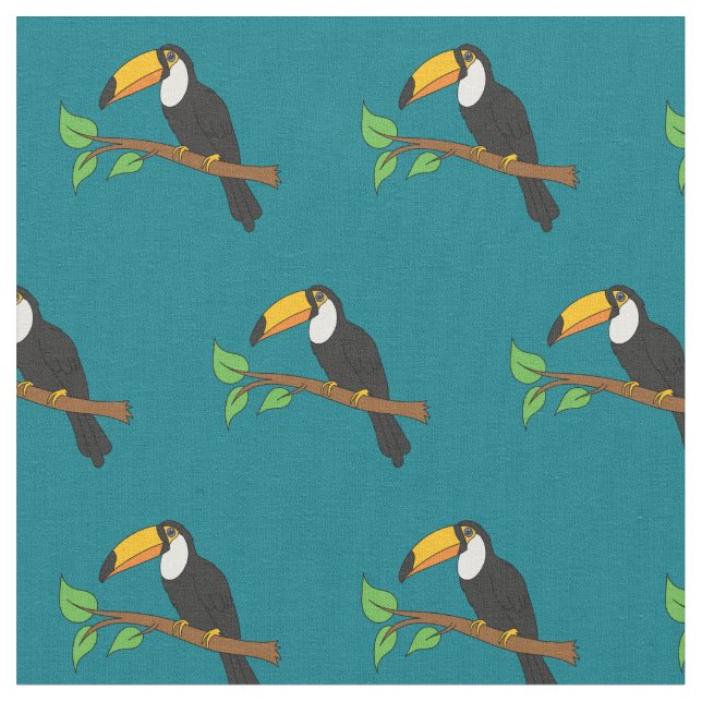 Toucans Cute Birds Fabric (Close Up)