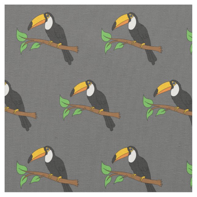 Toucans Cute Birds Fabric (Close Up)