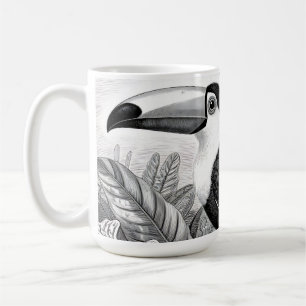 Toucans Jungle Foliage Engraving Coffee Mug