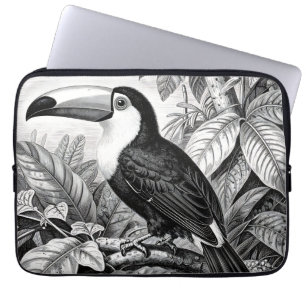 Toucans Jungle Foliage Engraving Laptop Sleeve