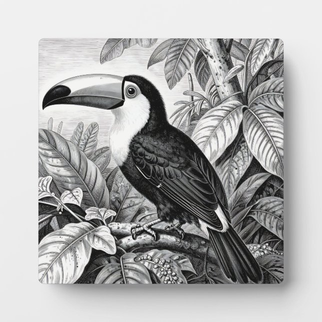 Toucans Jungle Foliage Engraving Plaque (Front)