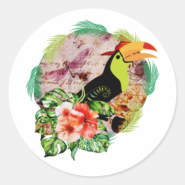 Toucan's Magic - Tropical Bird Witchcraft Classic Round Sticker (Front)
