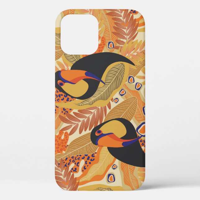 Toucans on branches, seamless tropical pattern. Case-Mate iPhone case (Back)
