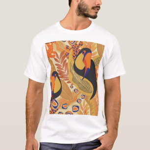 Toucans on branches, seamless tropical pattern. T-Shirt