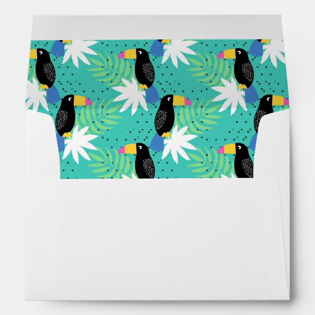 Toucans On Teal Envelope (Back (Bottom))