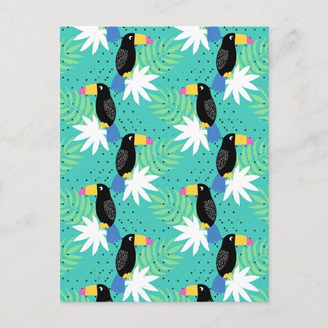 Toucans On Teal Postcard (Front)