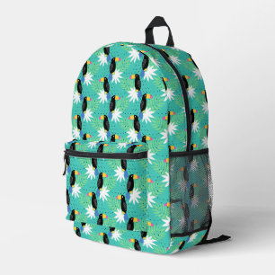 Toucans On Teal Printed Backpack