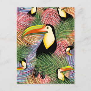Toucans on the Jungle Exotic Summer Pattern Postcard