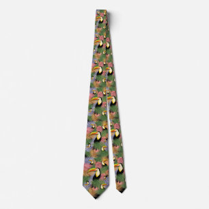 Toucans on the Jungle Exotic Summer Pattern      Tie