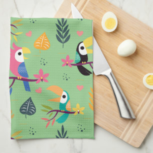 Toucans & Parrotts Tea Towel
