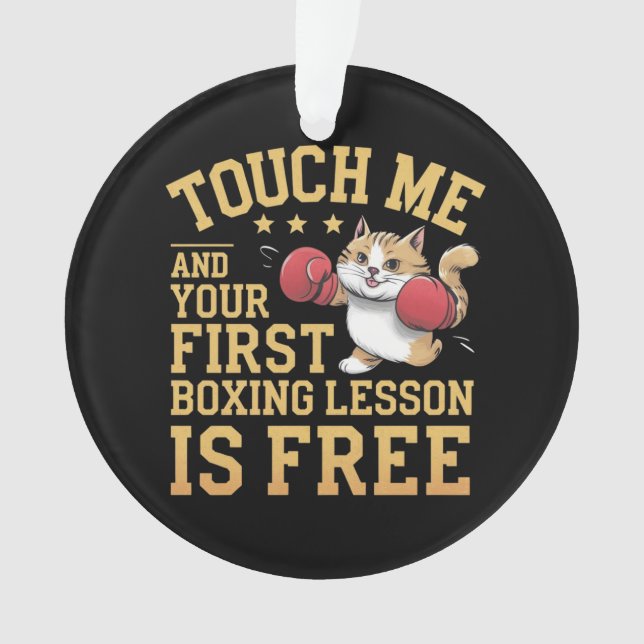 Touch Me and Your First Boxing Lesson is Free  Ornament (Front)