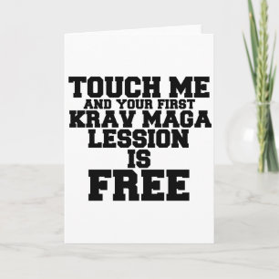TOUCH ME AND YOUR FIRST KRAV-MAGA LESSION IS FREE CARD