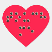 Touch Me (Braille) Heart Sticker