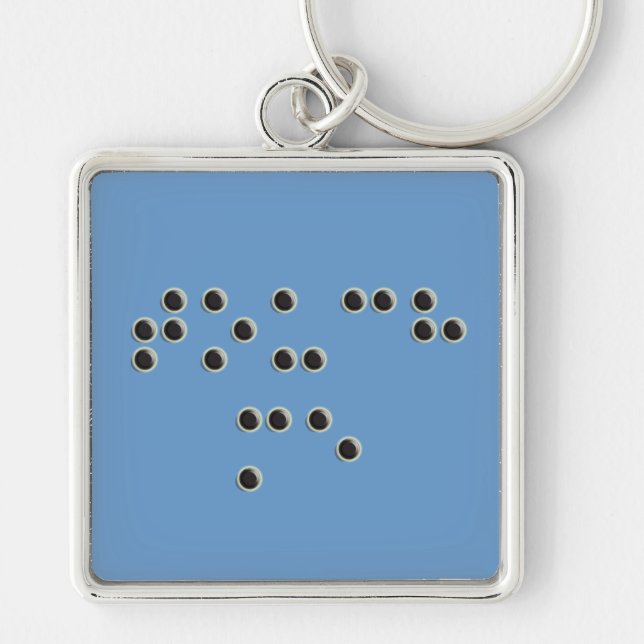 Touch Me (Braille) Square Keychain (Front)