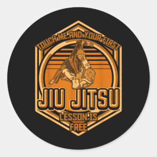 Touch Me Ft BJJ Humour Brazilian Jiu Jitsu MMA 4 Classic Round Sticker