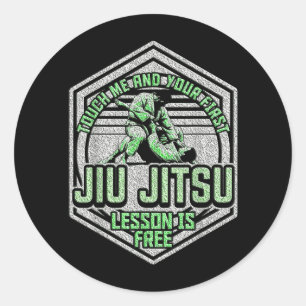 Touch Me Ft BJJ Humour Brazilian Jiu Jitsu MMA 5 Classic Round Sticker