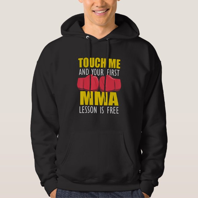 Touch Me Kickboxing Gloves Men MMA Hoodie (Front)