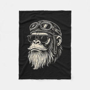 Touch My Beard And Tell Me Im Pretty Funny Monkey Fleece Blanket