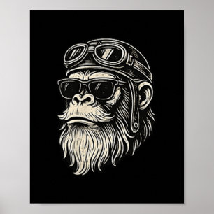 Touch My Beard And Tell Me Im Pretty Funny Monkey Poster