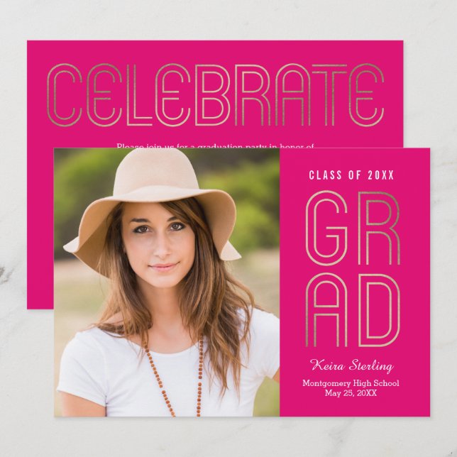 Touch of Class EDITABLE COLOR Graduation Card (Front/Back)