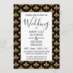Touch of Class Golden Fleur de Lis Invitation